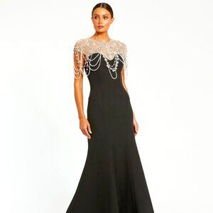 MacDougall Chandelier Dress, black with pearls, crystals.  HIGHLY SOUGHT AFTER!